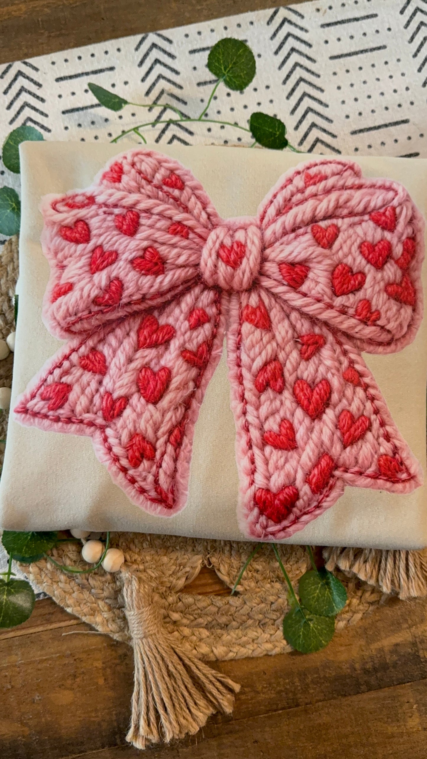Faux Yarn Coquette Sweatsht