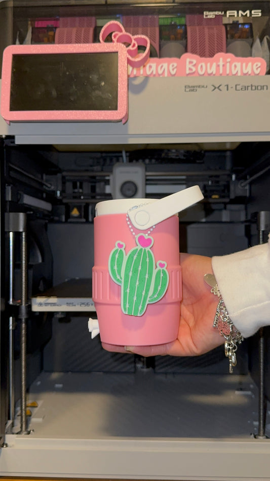 Pink Cactus Koozie Set