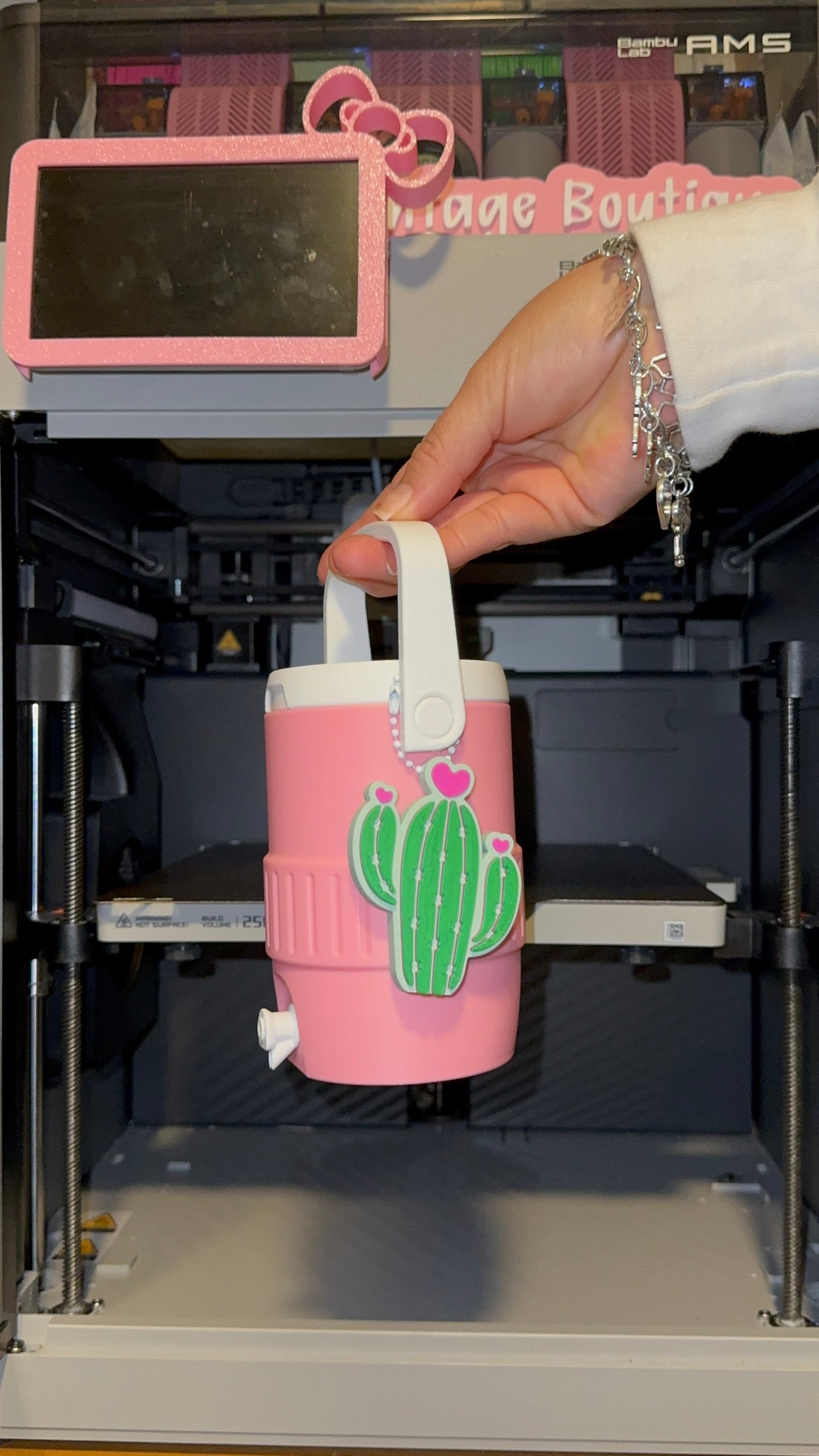 Pink Cactus Koozie Set