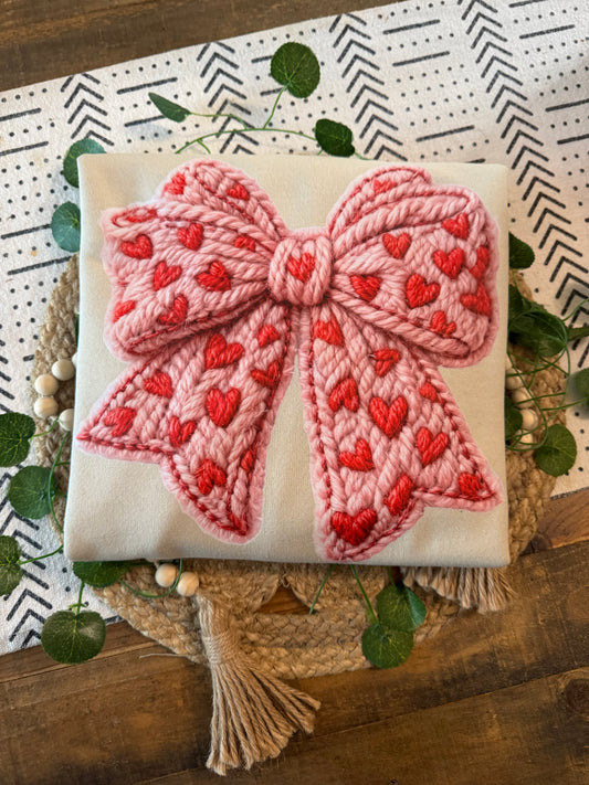 Faux Yarn Coquette Sweatsht